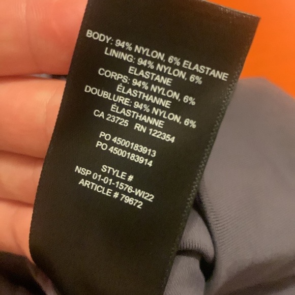 Aritzia Babaton Contour Crew Longsleeve Bodysuit size S NWOT gray - Picture 4 of 5